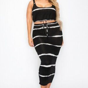 Plus size 2 piece skirt set